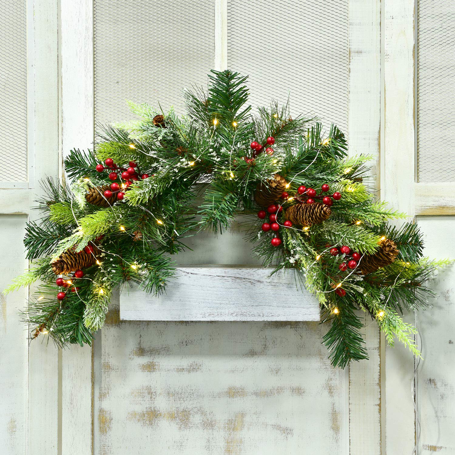 【SALE‼︎】リース #474 Merry Christmas Amazon.com: DearHouse 24inch Artificial Christmas Swag, Xmas